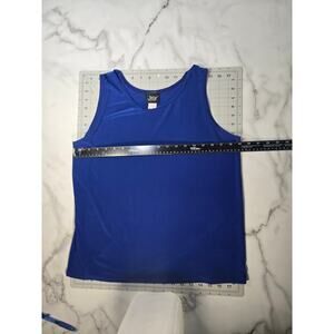 Jostar Slinky Stretch Knit top Medium Royal Blue Stretch  Made in the USA